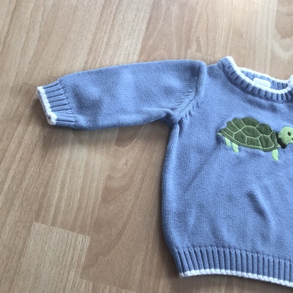 8/$25 Gymboree Blue Crew Neck Turtle Sweater Size 6-12 months - Picture 3 of 9